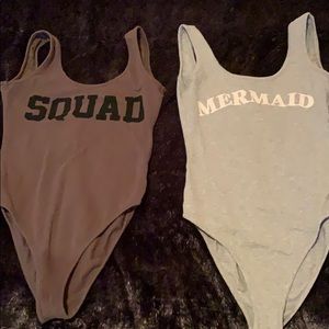 Bodysuits . Each worn twice .